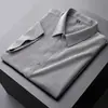 Promoção Camisa de Seda Gelo Manga Curta Masculina Verão Nova Fácil de Cuidar Casual Bordada Não Amassa Camisa Social Manga Meia
