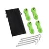 Accesorios para Tienda de Campaña para Exteriores Cuerda para Tienda de Campaña Clavos para Suelo Juego de Cuerda Reflectante de 4 mm con Hebilla para Cuerda de Viento para Camping Bolsa de Almacenamiento