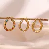 Moda Ins Europea y Americana Lujo Accesible Elegantes Pendientes de Perla Joyería Acero Inoxidable Chapado 18K Pendientes de Circonita Coloridos