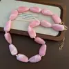 Collar de cuentas turquesas transfronterizo europeo y americano, cadena de clavícula de lujo ligero de alta gama, diseño individual, collar de moda moderno