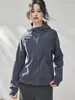 Shengdu26 Nueva Chaqueta de Forro Polar con Cremallera y Capucha Estilo Deportivo Versátil Serie Lulu Abrigo Casual de Manga Larga para Mujer