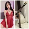 Lencería Erótica Tallas Grandes Guanyun, Sexy Camisón de Encaje Tentación, Ropa de Dormir Transparente Atrevida, Uniforme de Puro Deseo Sin Quitar