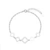 Pulseira de trevo de quatro folhas oca em prata de lei S925 da Silver City com zircônia completa, moda feminina, luxo leve, flor rica mundial, cinco trevos de quatro folhas