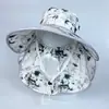 Sombrero de Sol de Ala Ancha Estilo Nuevo para Mujer, Sombrero de Sol de Cobertura Facial Completa, Sombrero de Sol para Ciclismo de Verano, Sombrero para Recoger Té con Chal Integrado