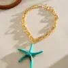 Colar de Pérolas Irregulares com Contas de Concha Europeu e Americano, Corrente para Clavícula Estilo Férias de Verão, Joia de Nicho de Alto Padrão