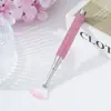 Pincel de Manicure Cravejado com Diamantes Transfronteiriço, Novo Pincel de Manicure em Forma de Leque Cravejado com Diamantes, Pincel de Unha Opcional em 2 Cores