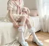 Calcetines lolita de chica estilo japonés para primavera-verano, calcetines de lazo de lunares