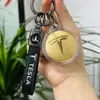 Colgante con Logo de Coche Dorado Personalización de LOGO Oro Puro 999 Llavero de Cuero Regalo para Dueño de Coche Tráfico Conducción Colgante Venta al por Mayor