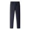Pantalones casuales para hombre 2026 transfronterizos, forrados de polar y engrosados para abrigar, pantalones rectos de algodón, nuevos estilos de otoño/invierno, pantalones de longitud media para hombres de mediana edad