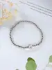 Pulsera de cuentas elástica con letra A pequeña brillante de globo 14k para niñas, pulsera de cuentas de cobre, nueva de otoño