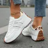 Zapatos de papá de suela gruesa para correr transfronterizos, cintura ceñida, transpirables, estilo coreano, talla grande, parte superior de cuero para mujer, nuevos zapatos deportivos casuales con suelas blandas