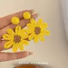 Atmósfera de Margarita de Verano Sentido Pendientes de Girasol para Mujer Verano Dulce Nuevo Distintivo Exagerado Pendientes de Flor Grande Pendientes