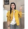 Chaqueta Corta con Cremallera Otoño 2026 para Mujer Cuello Alto Cortavientos Estilo Corto con Puños Elásticos Chaqueta de Béisbol A5625