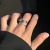 Anel Masculino Pequeno Círculo Anel de Prata 925 Feminino Simples Leve Luxo Nicho Anel de Dedo Moda Vintage