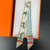 Bufanda de corbata estampada delgada de nuevo estilo para mujer, bufanda larga estrecha de seda estilo coreano para combinar con camisas, accesorio envolvente de moda