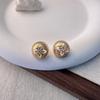 Aretes Italianos Vintage Estilo Corte Dibujo de Alambre Aretes Trébol de Cuatro Hojas de Encaje Aretes Chapados en Oro Aretes