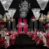 Accesorios de Boda Luces de Cristal de Múltiples Capas Candelabros de Tira de Hielo Decoraciones Colgantes Acrílicas Salón de Bodas Salón de Banquetes Decoración de Techo
