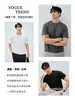 Camiseta de Manga Corta Gruesa de Lana y Seda Doble Cara para Hombre Capa Base Invierno Calentamiento Infrarrojo Lejano Top Térmico