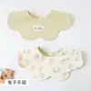 Versión Coreana de Baberos de Algodón Clase A para Recién Nacidos, Baberos de Pétalos Giratorios de Doble Cara, Toallas Salivares para Bebés