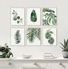 Pôsteres de Arte de Parede Folha Verde Tropical Boho, Imagens Botânicas de Palmeira Monstera para Decoração de Sala de Estar Casa