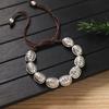 Pulsera tejida a mano de estilo étnico, moneda de plata y cobre retro, pez pequeño, pulsera de estilo chino nuevo, cuerda de mano de estilo nacional de nicho, accesorios para mujer