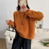 Suéter de crochet tridimensional de estilo coreano para mujer, suéter suave y encerado, holgado, con parte superior rizada, para otoño e invierno