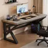 Mesa de computador de madeira maciça, mesa dupla para jogos de escritório e quarto, bancada retangular, mesa para escritório em casa de estudante