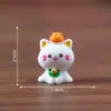 Lindos Gatos de la Fortuna Yuanbao Miniaturas Casa de Muñecas Decoraciones DIY Accesorios Paisaje Micro Coche Escritorio Pequeños Adornos
