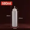Botellas de Plástico para Salsas tipo Squeeze con Graduaciones, Botellas con Boquilla Puntiaguda y Tapas, Botellas de Squeeze, Dispensadores de Aceite