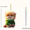 Novo produto de pelúcia fofo cachorrinho pingente de presente cross-border acrílico plano interior do carro espelho retrovisor decoração pingente