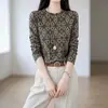 Camiseta estampada de cuello redondo y manga larga, moderna y a la moda, para primavera/otoño, un top básico juvenil y elegante para mamás