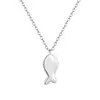 Collar de Galleta de Pez Pequeño de Plata de Ley S925 para Mujer, Estilo Coreano Ins Simple y Único Colgante de Pescado Salado Cadena para Clavícula