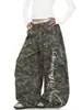 Pantalones de chándal con estampado de letras americanas, multibolsillos, camuflaje, pierna curva, estilo nuevo para primavera y otoño, unisex, para baile, pierna ancha, tipo cargo, modernos