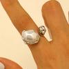 Joyería Transfronteriza Europea y Americana Anillo Barroco con Incrustaciones de Perlas de Colores con Forma Irregular Anillos Retro de Aleación