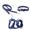 Nuevo conjunto de 3 piezas de arnés de pecho para mascotas chaleco anti-rotura anti-desgarro perros grandes, medianos y pequeños correa para perro collar para perro