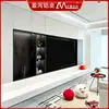 Decoración Moderna para el Hogar Sala de Estar de Apartamento Gabinete de Almacenamiento de Fondo de Pared Completa Gabinete de TV Multifuncional Integrado de Aleación de Aluminio Gabinete de Pared