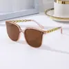 Nuevas Gafas de Sol GM Cuadradas Retro de Moda Coreana con Varillas de Cadena, Gafas de Sol de Alta Gama para TikTok Transfronterizo y Xiaohongshu