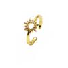 Anel de zircônia micro-cravado anel de amor anel aberto ajustável banho ouro 14k ouro raso anel de sol floco de neve