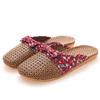 Pantuflas de Lino para Casa Verano Transpirables Tejidas con Esterilla de Ratán Suela Plana para Hombre y Mujer Primavera y Otoño Estilo Europeo Pantuflas de Casa para Interior