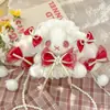 Bolsa transversal de pelúcia de coelho estilo soft girl japonesa Acessório Lolita bolsa de ombro fofa com corrente de pérolas atacado