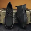 Zapatos Martin de caña baja para cuatro estaciones de dropshipping, Botas de moda con cordones de color ruibarbo, Zapatos casuales para hombre para trabajo al aire libre