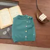 Cárdigan de Punto con Botones Laterales Estilo Coreano para Niños y Niñas Otoño e Invierno 2025 Chaleco para Bebé Chaleco Exterior para Niños