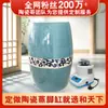 Tina de cerámica azul y blanco pintada a mano para baño de pies con vapor para centros de salud, cuenco de cerámica para fumigación de pies de medicina tradicional china, tina de cerámica para terapia de remojo de pies para cuidado de la salud en el hogar