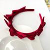 Ankora Red Knot Headband Ano Novo Francês High-end Moda Feminina Outono e Inverno Pérola Nó Médio Headband Natal