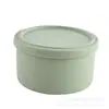 Lonchera de Silicona, Caja Redonda para Conservar Frutas de Picnic de Grado Alimenticio, Portátil para Trabajadores de Oficina