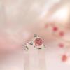 Anillo de cristal de fresa de corazón de gato para niña día Corea del Sur serie de gatos anillo de dedo índice ins boca abierta joyería fresca pequeña de red