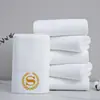 Toalhas Brancas para Hotéis Cinco Estrelas, Toalhas de Hotel Absorventes, Toalhas de Rosto de Algodão com Logo Bordado, Toalhas de Chão, Atacado e Dropshipping