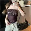 Top de Rejilla Elástica con Lentejuelas, Estilo Chica Caliente Sexy, Ajustado, Sin Tirantes, Estilo Francés, Más Vendido, Primavera 2026, para Mujer