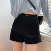 Shorts de Mezclilla para Mujer de Corte A Tendencia Dobladillo Enrollado Pantalones Cortos Calientes Blancos Verano Cintura Alta Adelgazantes Pierna Ancha Pantalones Sueltos Moda