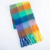 Bufanda de Mohair de Imitación Nueva Transfronteriza para Mujer, Estilo Europeo y Americano, Bufanda Chal Cálido de Barba Larga para Otoño e Invierno, Exportación Exportación Productos de Alta Calidad